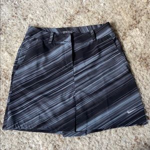 Ladies Black and Grey Stripe Nike Golf Skirt